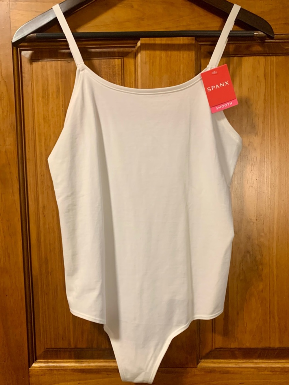 SPANX White Medium Thong Stretch Tank Bodysuit